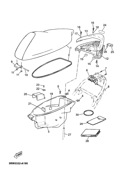 Yamaha 5RW-F819U-E1 Manual,Owner'S 2 — shown on the Seat parts diagram