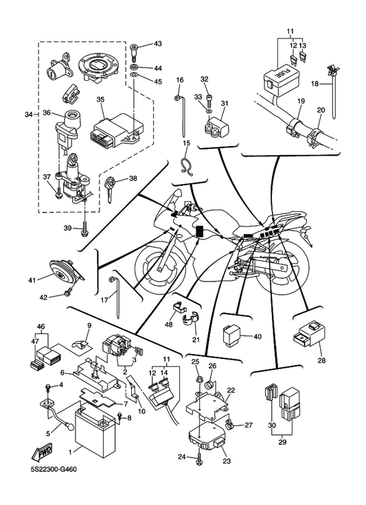 Yamaha 4BH-81940-02 Starter Relay Assy — shown on the Electrical 2 parts diagram