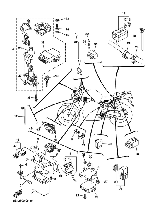 Yamaha 5MP-83371-00 Horn — shown on the Electrical 2 parts diagram
