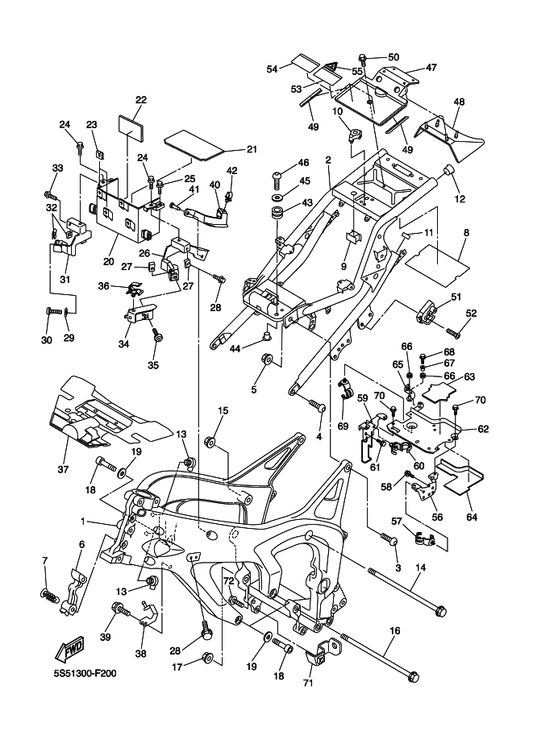 Yamaha 90338-21145 Plug — shown on the Frame parts diagram