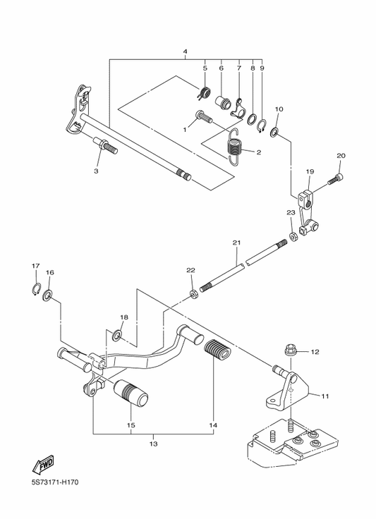 Yamaha 3D8-18112-01 Arm, Shift — shown on the Shift Shaft parts diagram