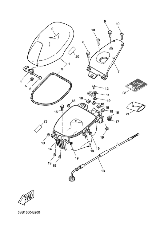 Yamaha 5WJ-F8199-E0 Manual,Owner'S — shown on the Seat & Carrier parts diagram