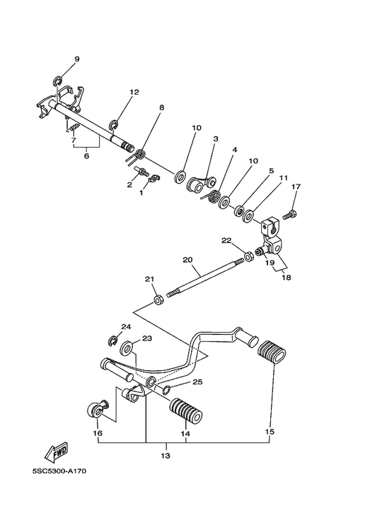 Yamaha 90215-18178 Washer, Lock — shown on the Shift Shaft parts diagram