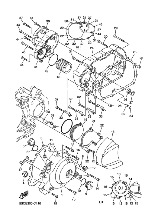 Yamaha 4TR-15421-00 Cover, Crankcase 2 — shown on the Crankcase Cover 1 parts diagram