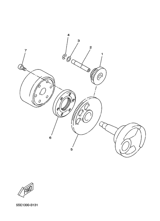 Yamaha 90201-12X08 Washer, Plate — shown on the Starter parts diagram