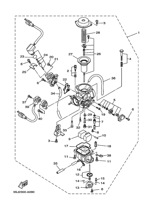 Yamaha 4HC-14147-00 . O-Ring — shown on the Carburetor parts diagram