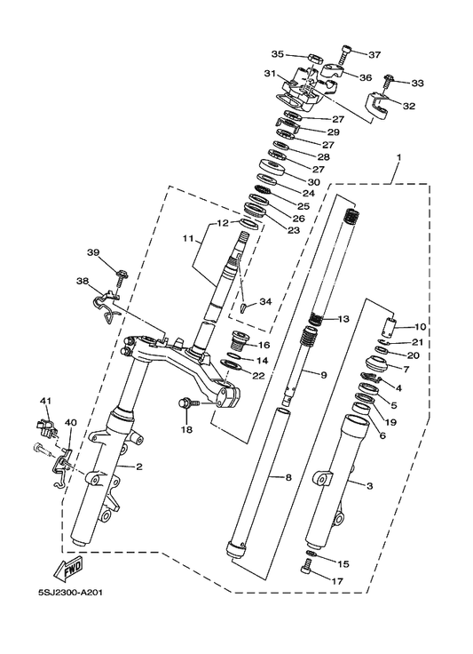 Yamaha 3G2-23183-00 . Circlip — shown on the Steering parts diagram