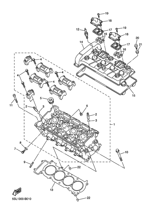 Yamaha 90110-06073 Bolt, Hexagon Socket Head — shown on the Cylinder parts diagram