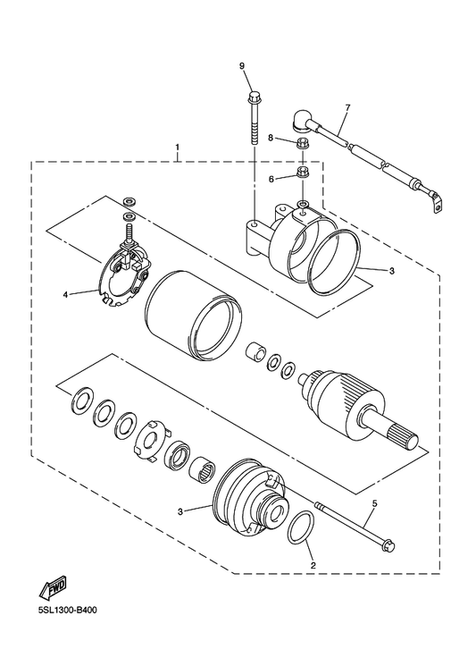 Yamaha 5SL-8183G-00 Cord Comp. — shown on the Starting Motor parts diagram