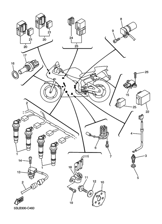 Yamaha 90110-06072 Bolt, Hexagon Socket Head — shown on the Electrical 1 parts diagram