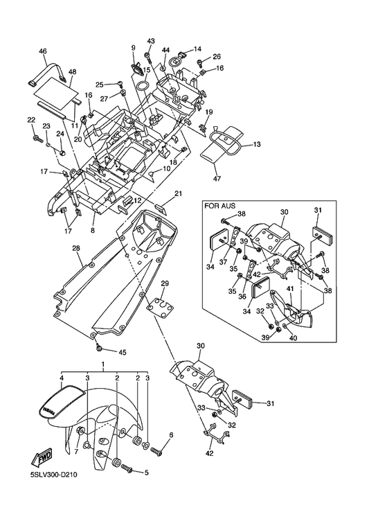 Yamaha 5SL-21647-00 Band — shown on the Fender parts diagram