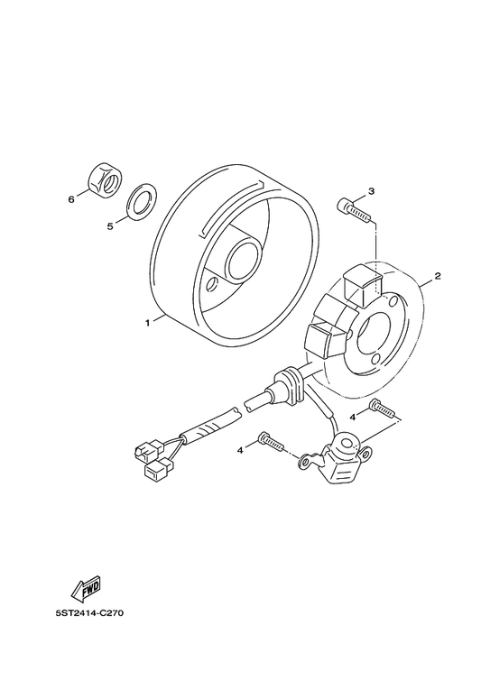 Yamaha 3B3-H1450-00 Rotor Assy — shown on the Generator parts diagram