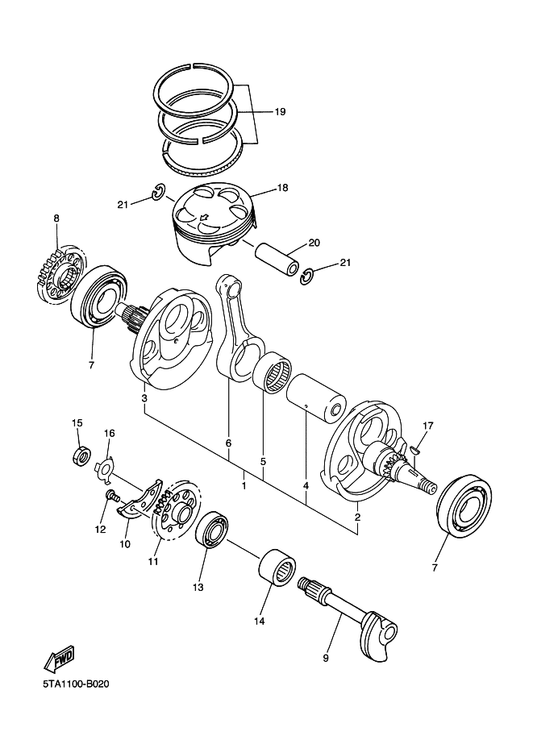 Yamaha 93310-63412 . Bearing — shown on the Crankshaft & Piston parts diagram