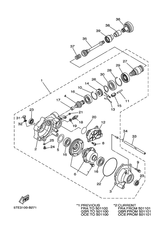 Yamaha 5GH-46470-02 . Limited Slip Diff. Assy — shown on the Front Differential parts diagram