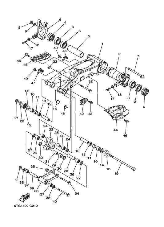 Yamaha 90101-08777 Bolt — shown on the Rear Arm parts diagram