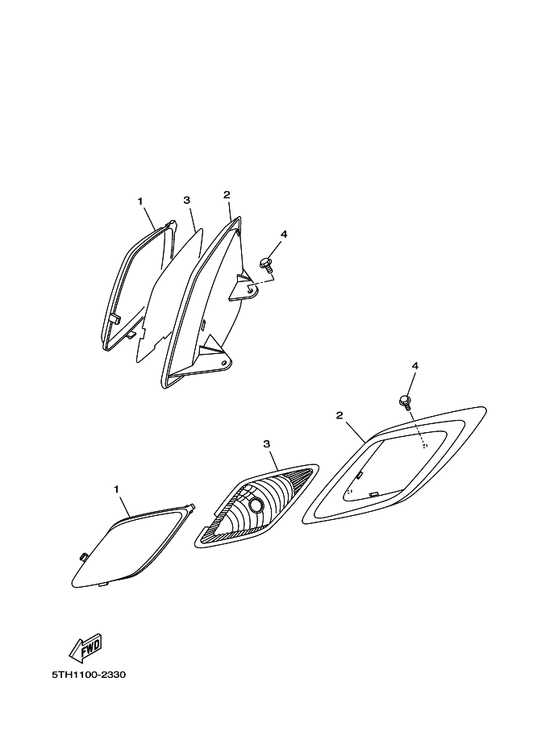 Yamaha 5TH-84121-00 Lens, Headlight — shown on the Headlight parts diagram