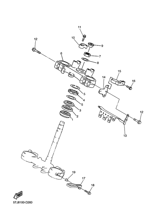 Yamaha 90201-247L2 Washer, Plate — shown on the Steering parts diagram