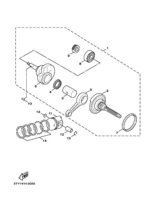 Yamaha 93306-372Y3 . Bearing — shown on the Crankshaft & Piston parts diagram