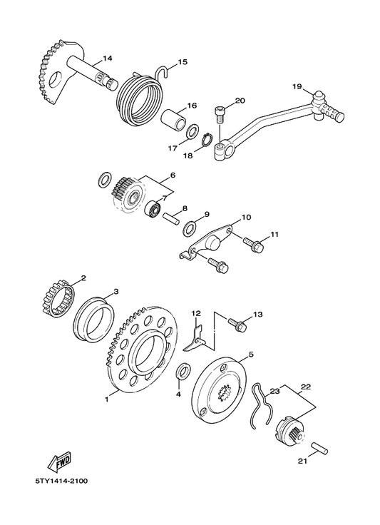 Yamaha 90201-108A3 Washer, Plate — shown on the Starter parts diagram