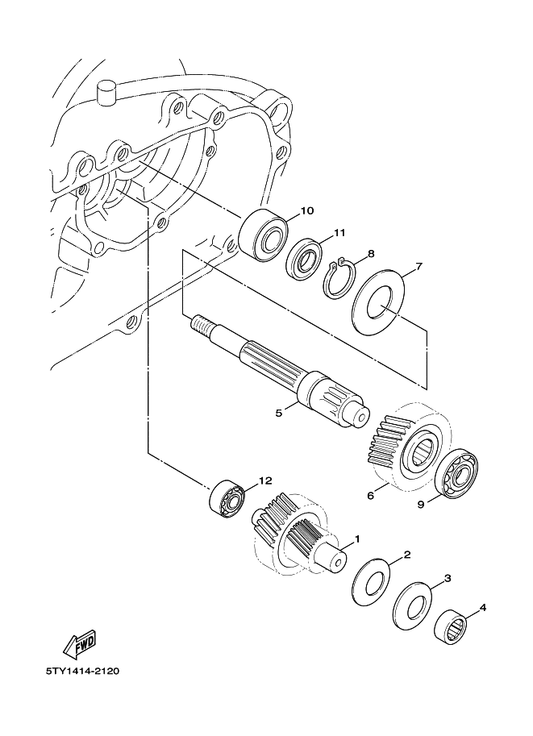 Yamaha 93306-303Y8 Bearing — shown on the Transmission parts diagram