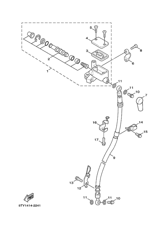 Yamaha 3GF-F5854-00 . Diaphragm, Reservoir — shown on the Front Master Cylinder parts diagram