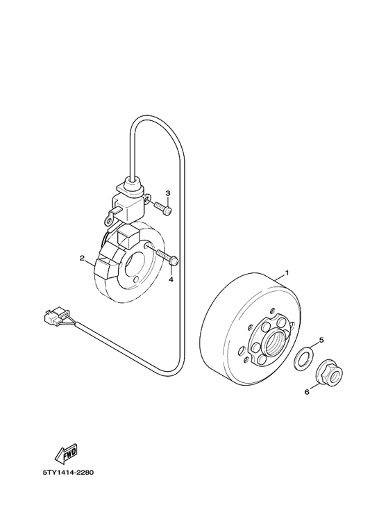 Yamaha 52S-H1450-00 Rotor Assy — shown on the Generator parts diagram