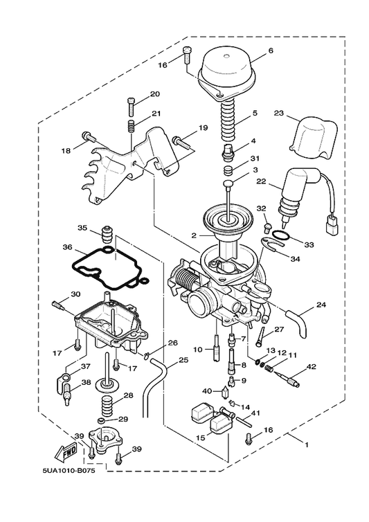 Yamaha 5ML-E4592-00 . Screw — shown on the Carburetor parts diagram