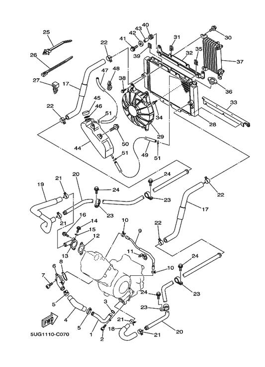 Yamaha 90338-06041 Plug — shown on the Radiator & Hose parts diagram