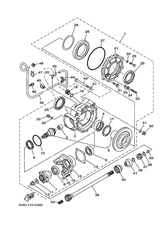 Yamaha 95027-10016 . Bolt, Flange — shown on the Drive Shaft parts diagram