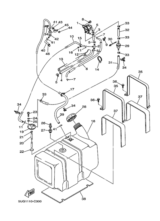 Yamaha 90413-09001 Way 3 — shown on the Fuel Tank parts diagram