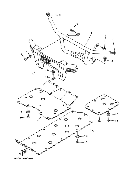 Yamaha 90183-06057 Nut, Spring — shown on the Guard parts diagram