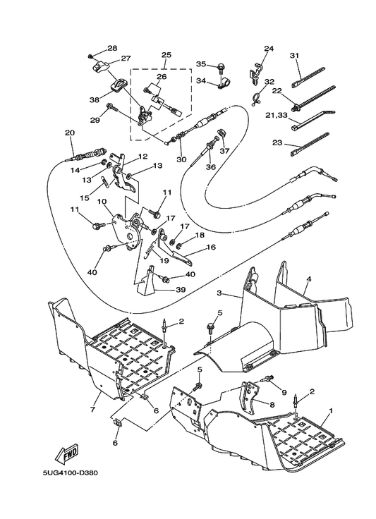 Yamaha 90267-48820 Rivet, Blind — shown on the Stand & Footrest parts diagram