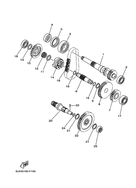 Yamaha 90201-21015 Washer, Plate — shown on the Transmission parts diagram