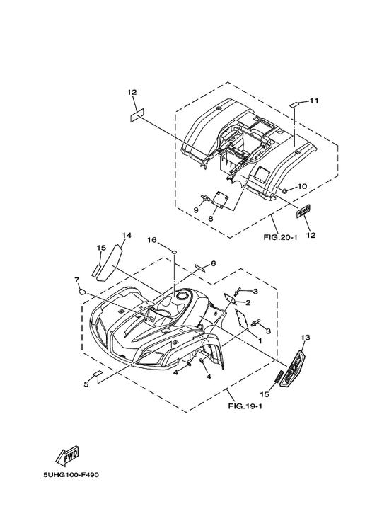 Yamaha 5UH-F1782-F0 Emblem 2 — shown on the Emblem & Label 3 parts diagram