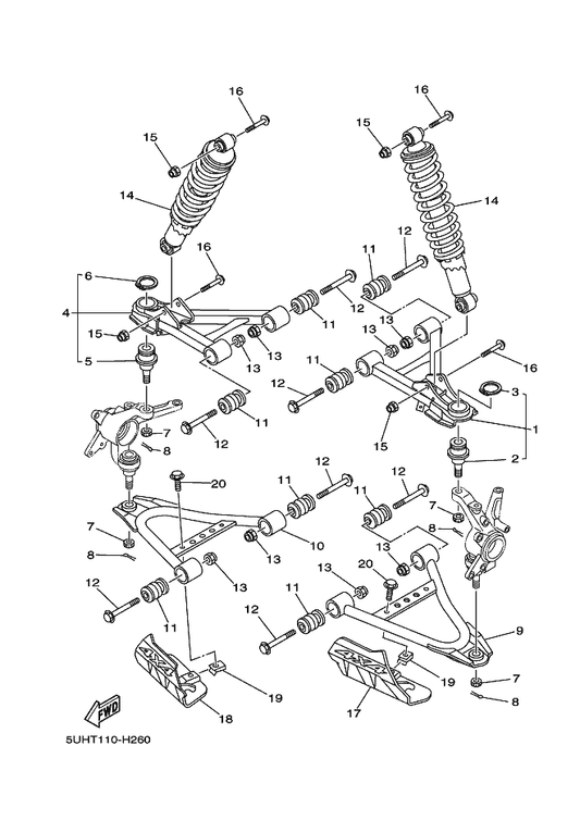 Yamaha 5ND-F357A-01 Arm,Fr. Lwr. Lh. — shown on the Front Suspension & Wheel parts diagram