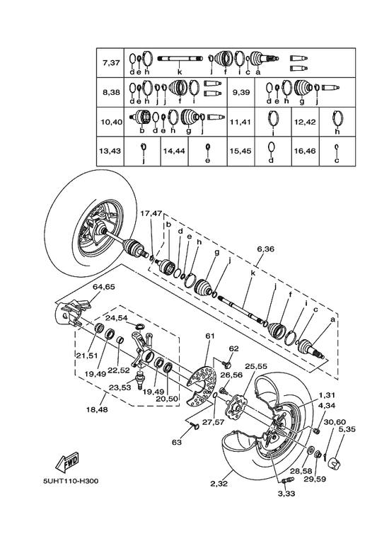 Yamaha 93306-006Y2 . Bearing — shown on the Front Wheel parts diagram