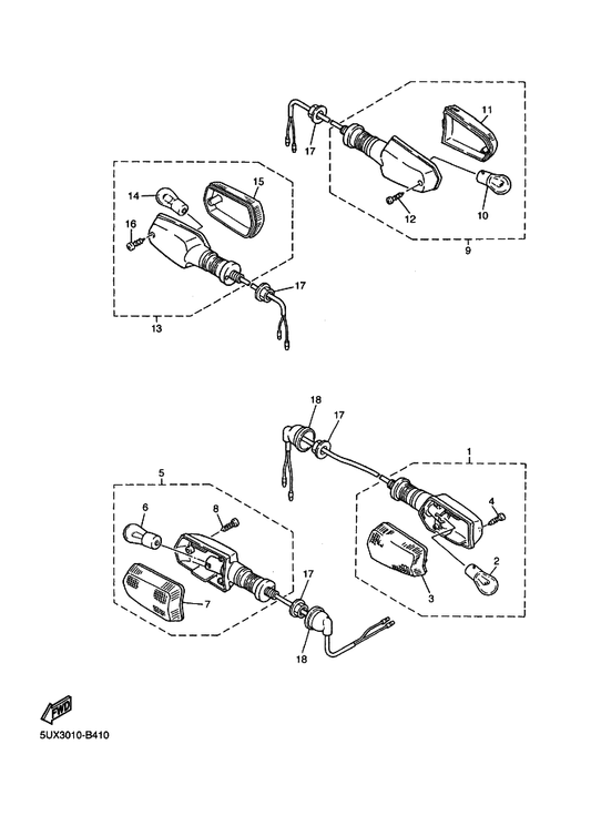 Yamaha 5UX-83322-00 . Lens, Flasher 2 — shown on the Flasher Light parts diagram