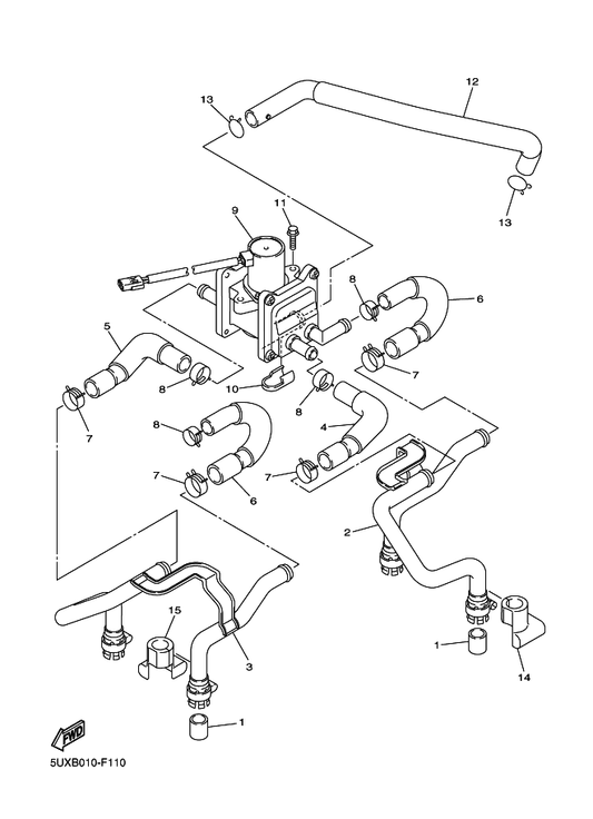 Yamaha 5UX-14803-00 Air Induction System Assy — shown on the Air Induction System parts diagram
