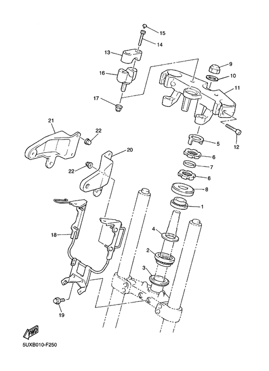Yamaha 5EA-23121-00 Cover, Upper 1 — shown on the Steering parts diagram