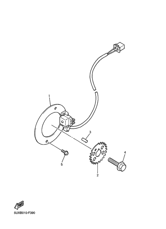 Yamaha 5UX-81673-00 Rotor — shown on the Pick Up Coil & Governor parts diagram