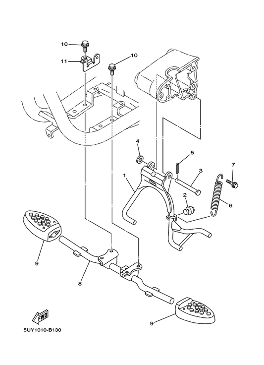 Yamaha 5BM-27254-10 フツク — shown on the スタンド. フートレスト parts diagram