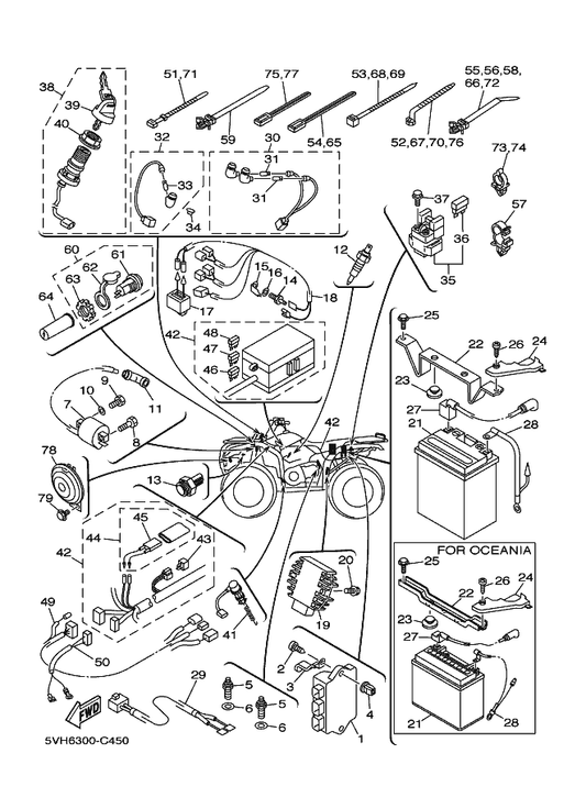 Yamaha 90338-14827 Plug — shown on the Electrical 1 parts diagram