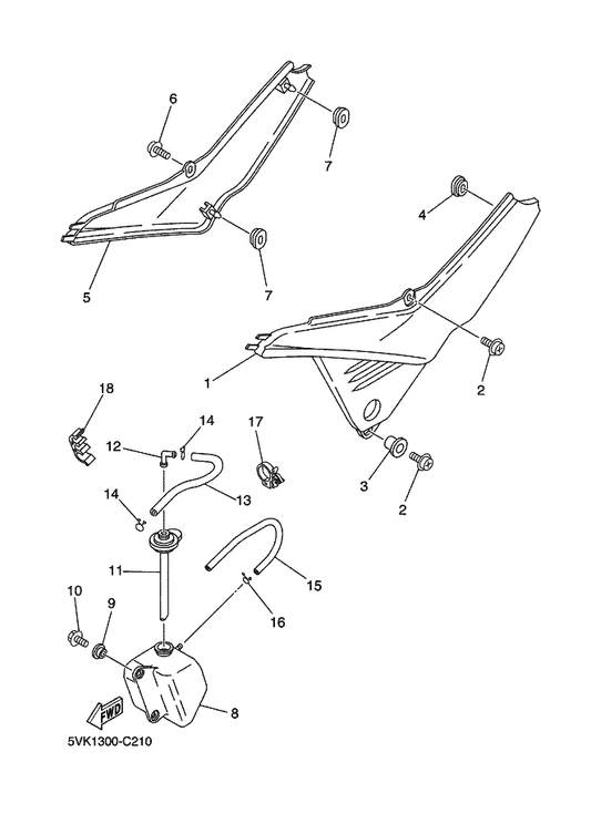 Yamaha 5VK-F1711-00 Cover, Side 1 — shown on the Side Cover parts diagram