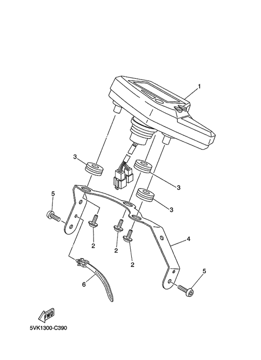 Yamaha 5VK-83500-53 Meter Assy — shown on the Meter parts diagram