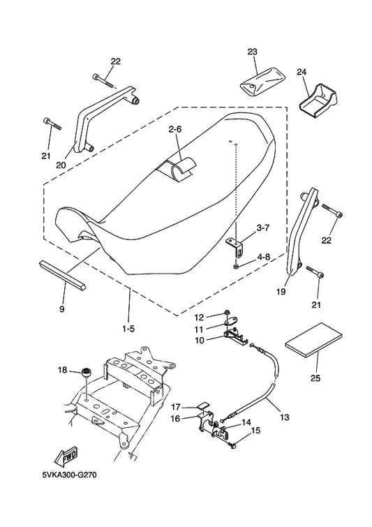 Yamaha 5VK-F8199-E1 Manual,Owner'S — shown on the Seat parts diagram