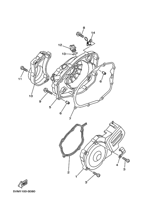 Yamaha 2XJ-15379-00 Seal, Crankcase — shown on the Crankcase Cover 1 parts diagram