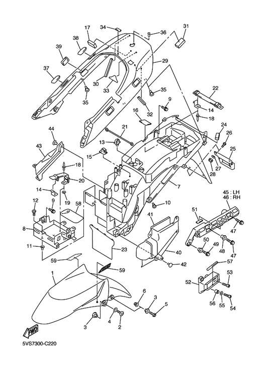 Yamaha 90201-062A8 Washer, Plate — shown on the Fender parts diagram