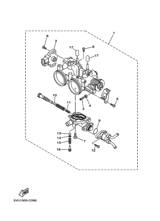 Yamaha 3EN-14239-00 . Seal — shown on the Intake 2 parts diagram