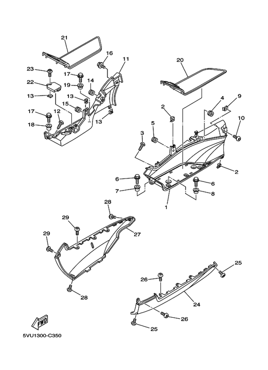 Yamaha 5GJ-2171M-00-P1 Mole, Side Cover 2 — shown on the Stand & Footrest 2 parts diagram