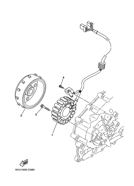 Yamaha 4B5-81410-00 Stator Assy — shown on the Generator parts diagram